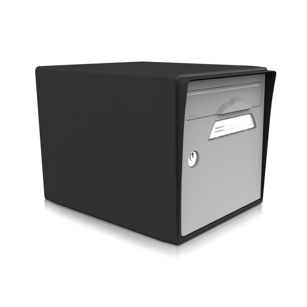 boite aux lettres 1 porte noir intense et gris souris