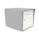 Boîte aux lettres 1 porte gris souris et blanc ivoire