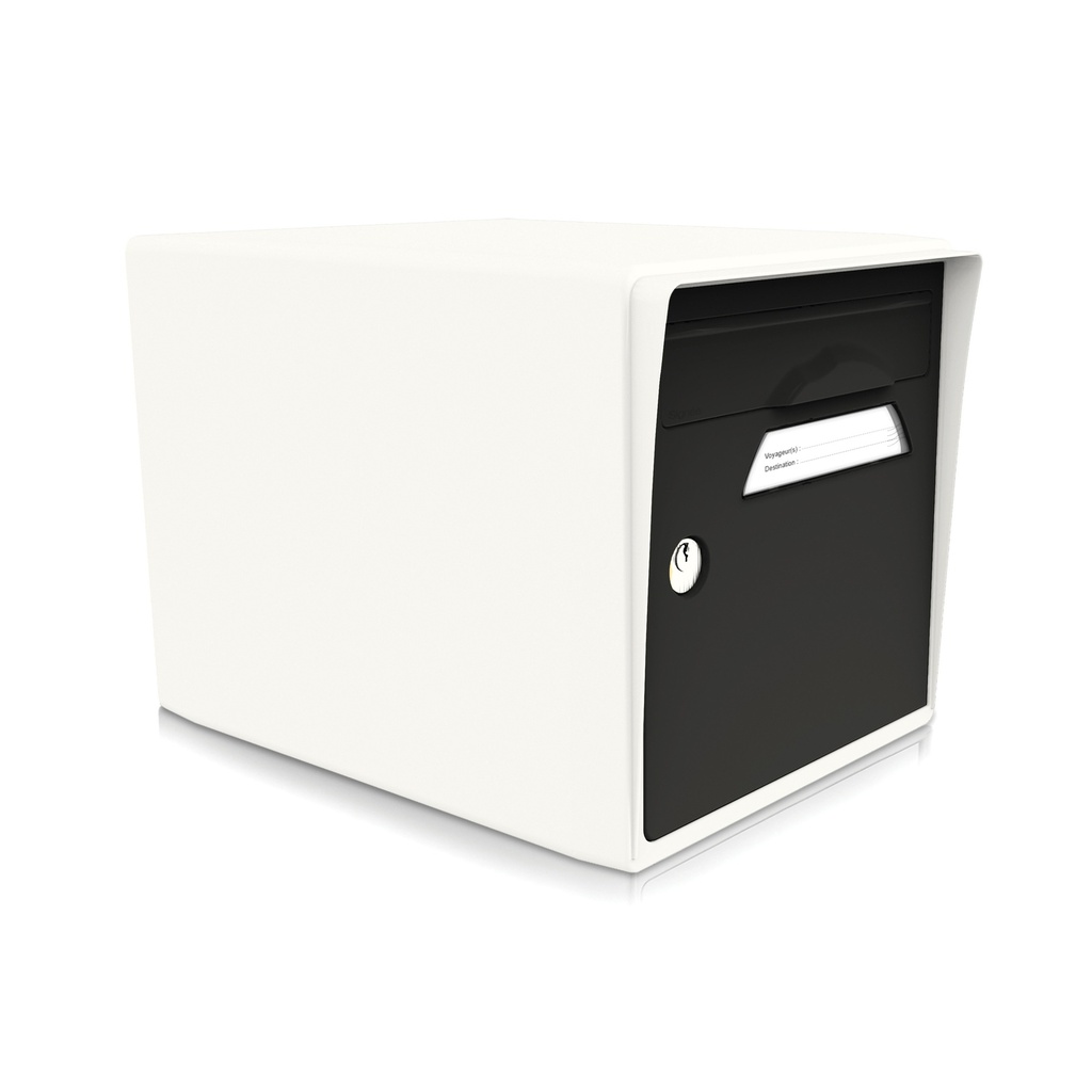 boite aux lettres 1 porte blanc ivoire et noir intense