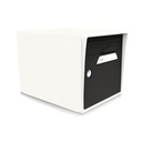 boite aux lettres 1 porte blanc ivoire et noir intense