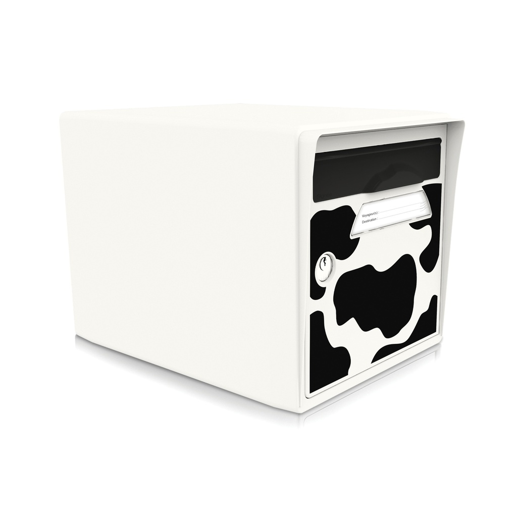 Boîte aux lettres 1 porte blanc ivoire "Vachement belle"