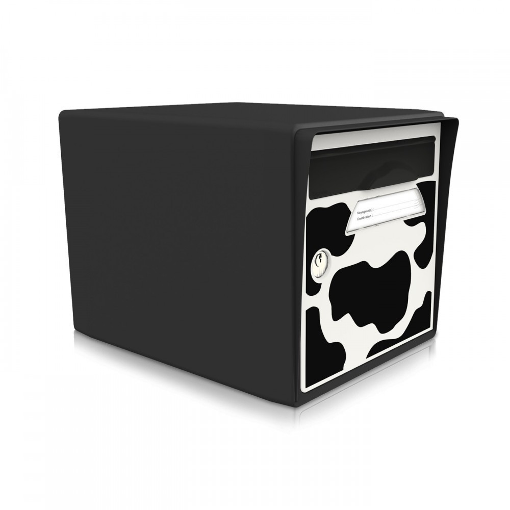 boite aux lettres 1 porte noir intense "Vachement belle"