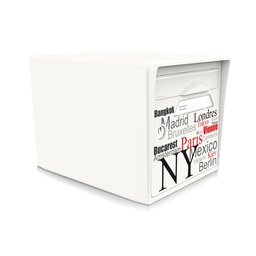 "Capitales du monde" - Boîte aux lettres 1 porte blanc ivoire
