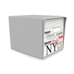 [SISGR-EL001] "Capitales du monde" - Boîte aux lettres 1 porte gris souris