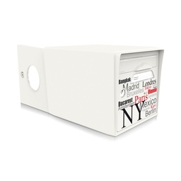 "Capitales du monde" - Boîte aux lettres 2 portes blanc ivoire