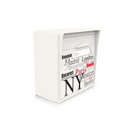 [SICBL-EL001] "Capitales du monde" - Boîte aux lettres murale blanc ivoire