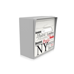 [SICGR-EL001] "Capitales du monde" - Boîte aux lettres murale gris souris