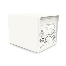 "Globe-trotter" - Boîte aux lettres 1 porte blanc ivoire