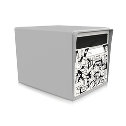 [SISGR-CR001] "La ville se réveille" [Mél Bol] - Boîte aux lettres 1 porte gris souris
