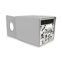 "La ville se réveille" [Mél Bol] - Boîte aux lettres 2 portes gris souris