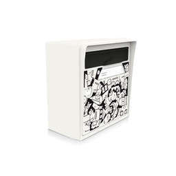 [SICBL-CR001] "La ville se réveille" [Mél Bol] - Boîte aux lettres murale blanc ivoire
