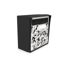 [SICNR-CR001] "La ville se réveille" [Mél Bol] - Boîte aux lettres murale noir intense