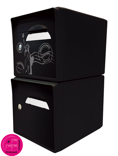 [SISNR-NYNR-X2] Pack de 2 boites aux lettres 1 porte - "New York" - "Noir intense"