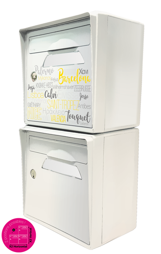 [SICBL-OTBBL-X2] Pack de 2 boîtes aux lettres murales - "On the beach" - "Blanc ivoire"