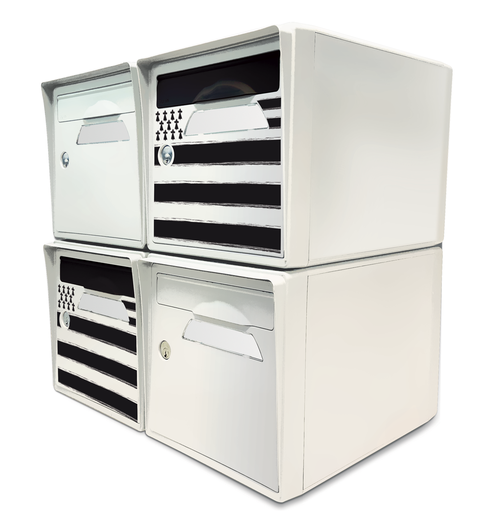 [SISBL-BRETBL-X4] Pack de 4 boites aux lettres 1 porte - 2x "Breizh" - 2x "Blanc ivoire"