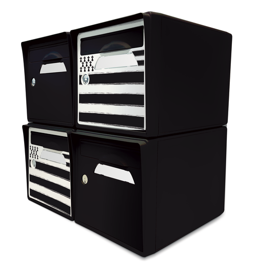 [SISNR-BRETNR-X4] Pack de 4 boites aux lettres 1 porte - 2x "Breizh" - 2x "Noir intense"