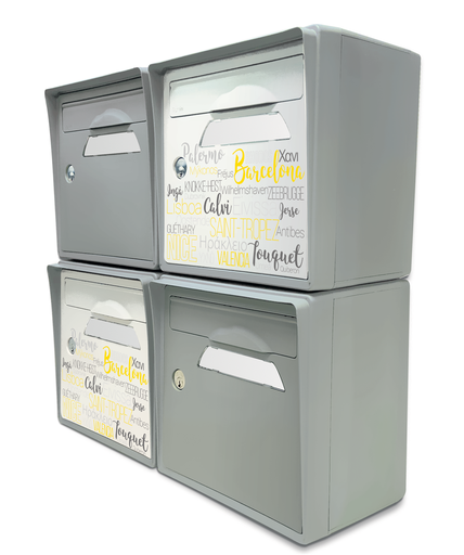 [SICGR-OTBGR-X4] Pack de 4 boîtes aux lettres murales - 2x "On the beach" - 2x "Gris souris"