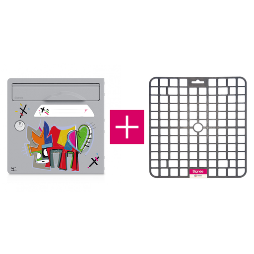 [SGP-VLGR-TAP] Pack porte avant de boite aux lettres "Vache de coeur [VanLuc]" + tapis anti-humidité