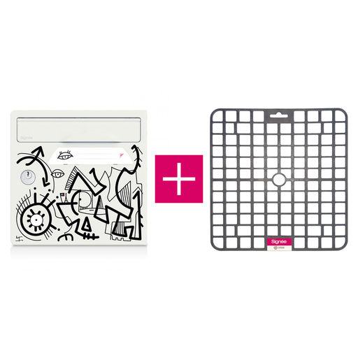 [SGP-VLBL-TAP] Pack porte avant de boite aux lettres "Vache de France [VanLuc]" + tapis anti-humidité