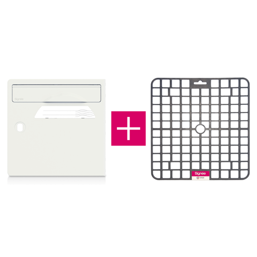 [SGP-BLANC-TAP] Pack porte avant de boîte aux lettres "Blanc ivoire" + tapis anti-humidité