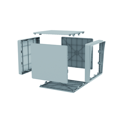 [SGS-GRISTAP] Structure de boite aux lettres 1 porte (gris souris) + tapis caillebotis