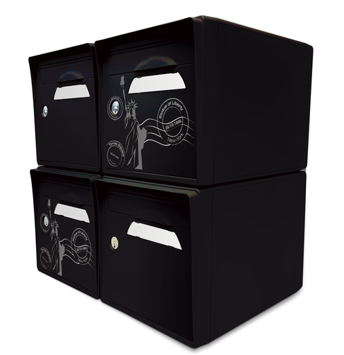 [SISNR-NYNR-X4] Pack de 4 boites aux lettres 1 porte - 2x "New York" - 2x "Noir intense"