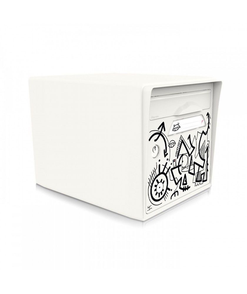 [SISBL-VLBL] "Vache de France" [VanLuc] - Boîte aux lettres 1 porte blanc ivoire 