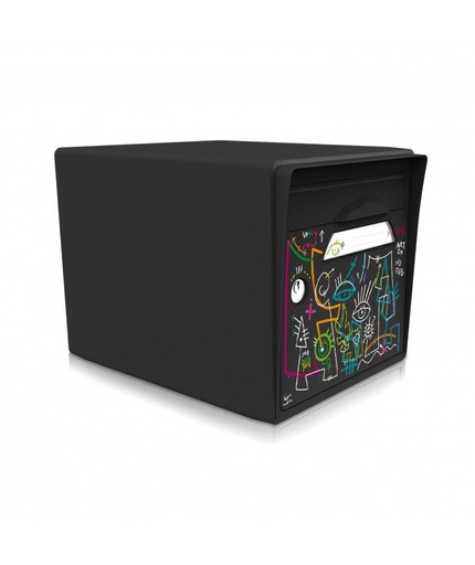 [SISNR-VLNR] boite aux lettres 1 porte noir intense "Vache de pub" [VanLuc]