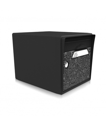 [SISNR-SKNR] boite aux lettres 1 porte noir intense "The Black Maniac" [SKWAK]