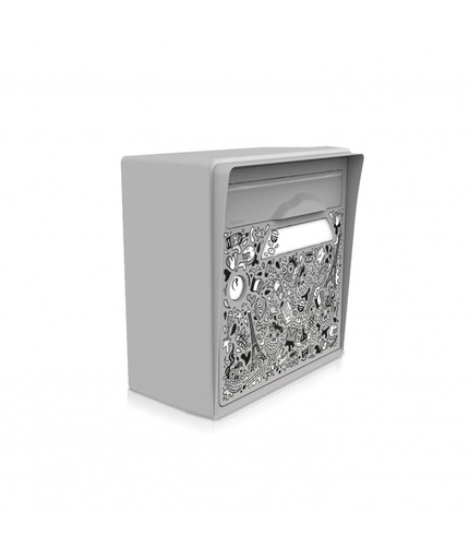 [SICGR-SKGR] "The French Maniac" [SKWAK] - Boîte aux lettres murale gris souris 