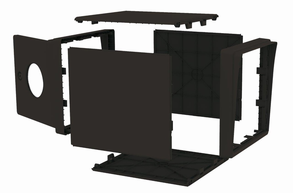 [SGD-NOIR] Structure de boite aux lettres 2 portes (noir intense)