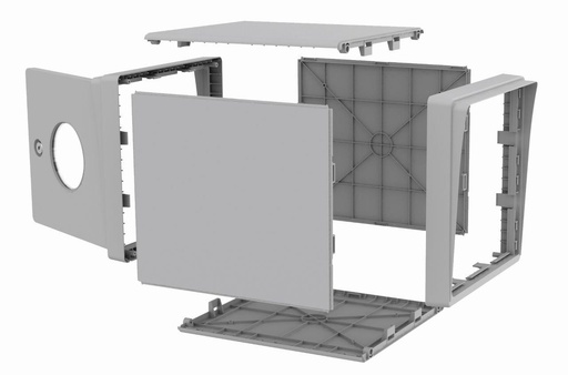 [SGD-GRIS] Structure de boite aux lettres 2 portes (gris souris)