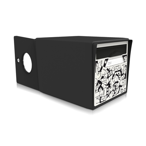 [SIDNR-CR001] boite aux lettres 2 portes noir intense "La ville se réveille" [Mél Bol]