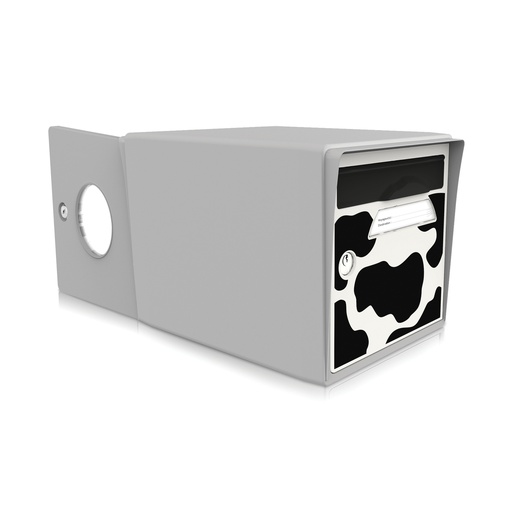 [SIDGR-VACHE] boite aux lettres 2 portes gris souris "Vachement belle"