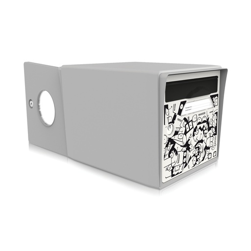 [SIDGR-CR001] boite aux lettres 2 portes gris souris "La ville se réveille" [Mél Bol]