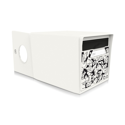 [SIDBL-CR001] Boîte aux lettres 2 portes blanc ivoire "La ville se réveille" [Mél Bol]