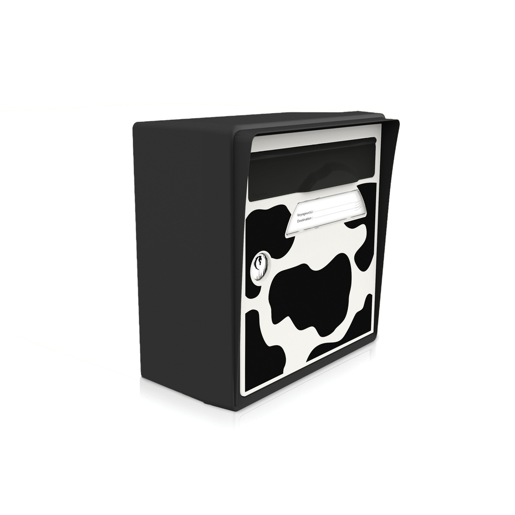 [SICNR-VACHE] "Vachement belle" - Boîte aux lettres murale noir intense 