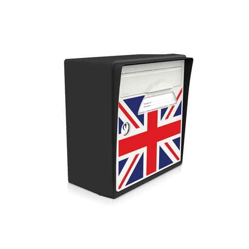 [SICNR-EL002] boite aux lettres murale noir intense "Union jack"