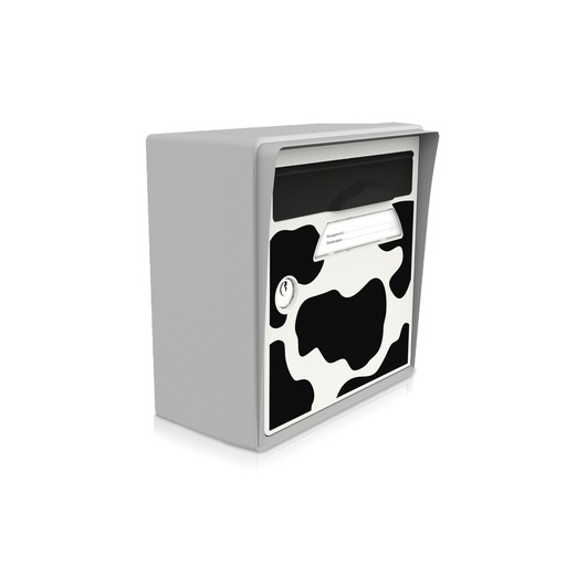 [SICGR-VACHE] boite aux lettres murale gris souris "Vachement belle"
