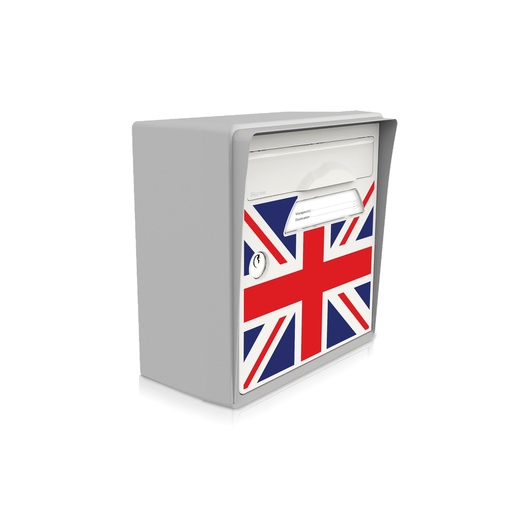 [SICGR-EL002] boite aux lettres murale gris souris "Union jack"