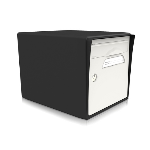 [SISNR-BL] Boîte aux lettres 1 porte noir intense et blanc ivoire