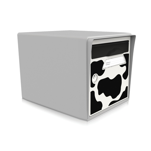 [SISGR-VACHE] boite aux lettres 1 porte gris souris "Vachement belle"