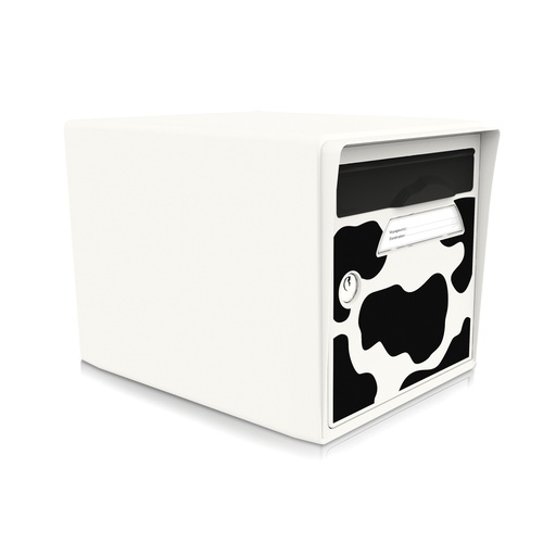 [SISBL-VACHE] Boîte aux lettres 1 porte blanc ivoire "Vachement belle"