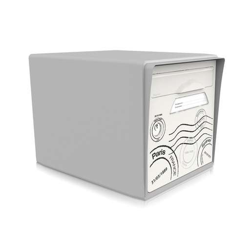 [SISGR-GT] boite aux lettres 1 porte gris souris "Globe-trotter"