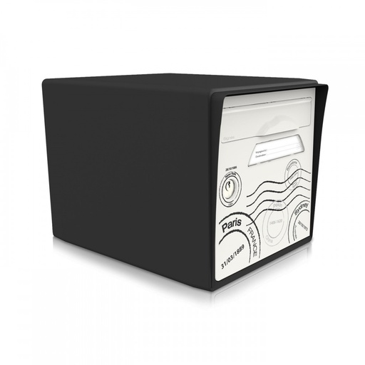 [SISNR-GT] boite aux lettres 1 porte noir intense "Globe-trotter"