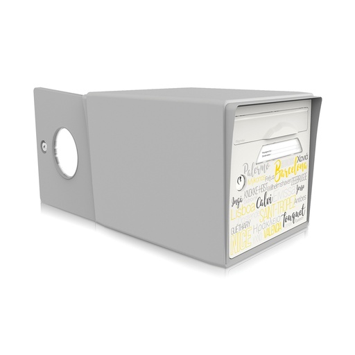 [SIDGR-OTB] Boîte aux lettres 2 portes gris souris "On the beach"