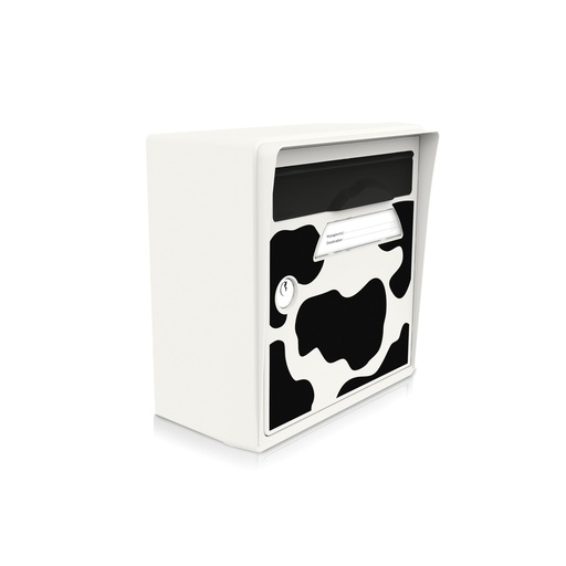[SICBL-VACHE] Boîte aux lettres murale blanc ivoire "Vachement belle"