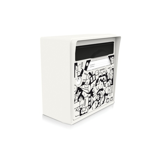 [SICBL-CR001] Boîte aux lettres murale blanc ivoire "La ville se réveille" [Mél Bol]