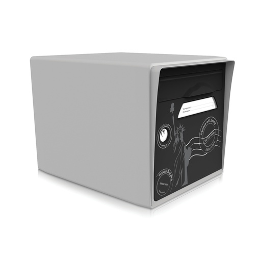 [SISGR-NY] boite aux lettres 1 porte gris souris "New York"