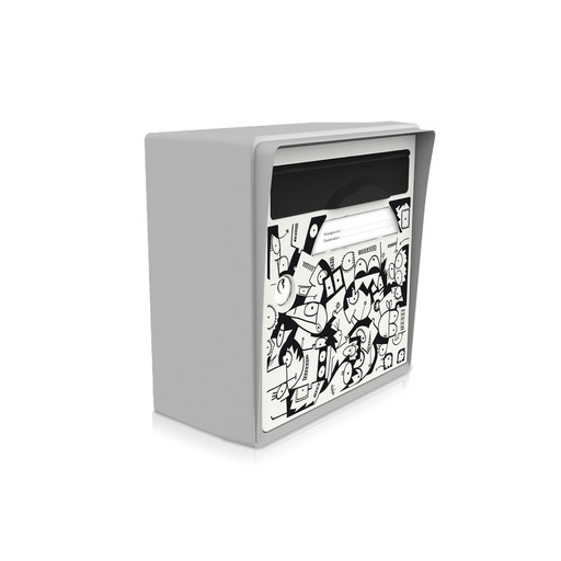 [SICGR-CR001] boite aux lettres murale gris souris "La ville se réveille" [Mél Bol]